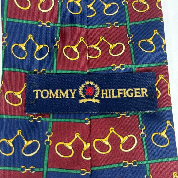 Tommy Hilfiger Mens Silk Necktie Logo Preppy Corpcore Business Workware Formal - Picture 3 of 5